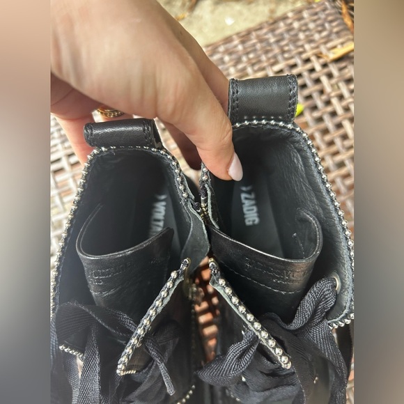 Zadig & Voltaire Black Ankle Boots with Silver Accents - Picture 15 of 16